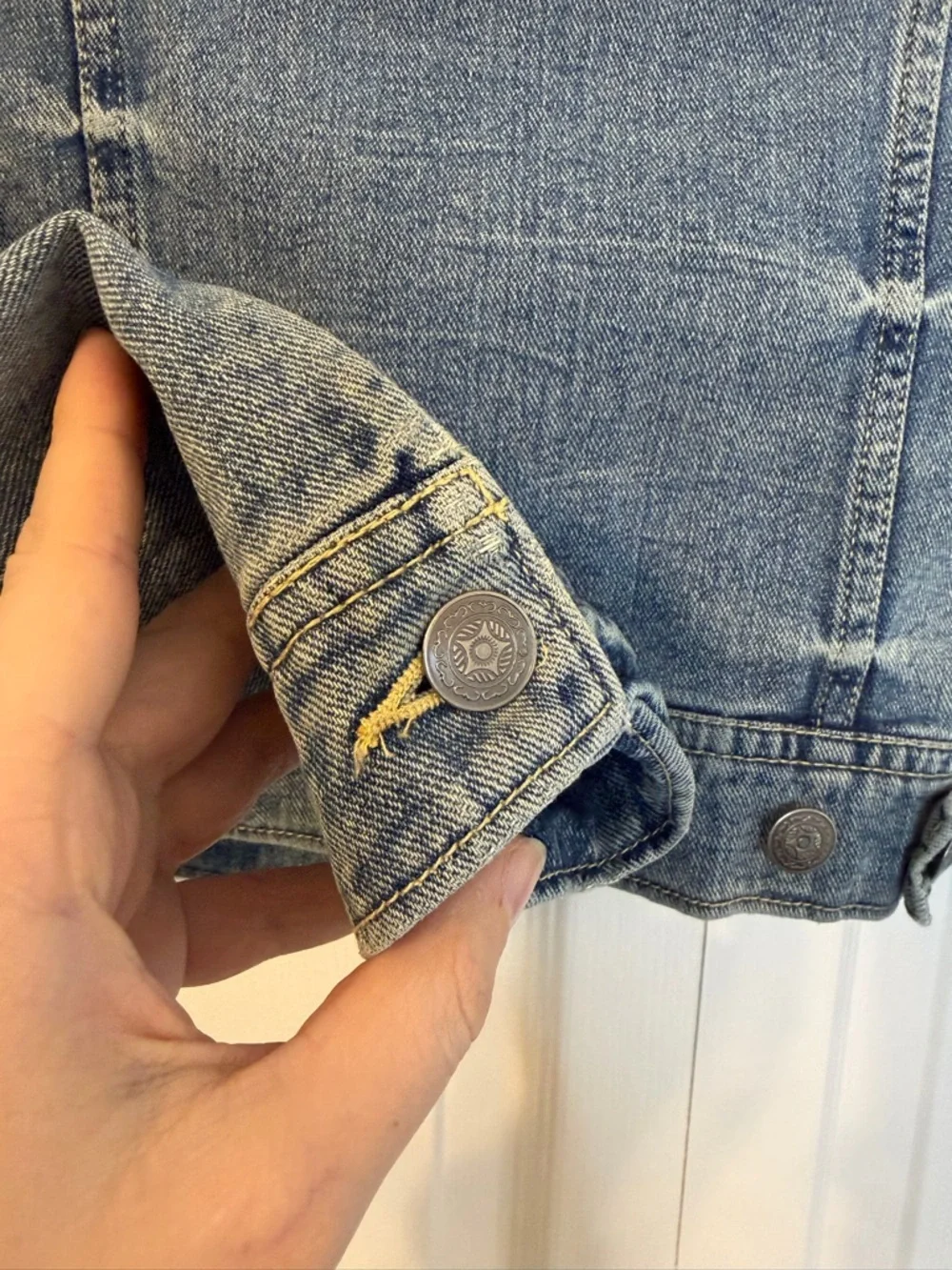 Free People Denim Jacket with Multicolor embroidered Panels - Picture 9 of 12